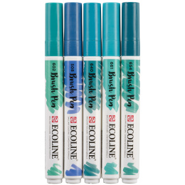 Brush Pen Green Blue ensemble de 5 dans le groupe Stylos / Crayons d'artistes / Feutres pinceaux chez Pen Store (103715)