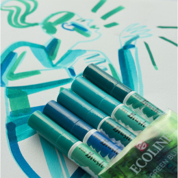 Brush Pen Green Blue ensemble de 5 dans le groupe Stylos / Crayons d'artistes / Feutres pinceaux chez Pen Store (103715)