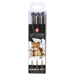 Manga Pigma Micron Black ensemble de 3 dans le groupe Stylos / Écrire / Feutres Fineliners chez Pen Store (103848)