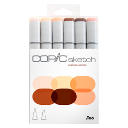 Sketch Lot de 6 Skin Tones dans le groupe Stylos / Crayons d'artistes / Feutres d'illustrations chez Pen Store (103860)