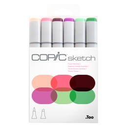 Sketch Lot de 6 Floral Favourites 1 dans le groupe Stylos / Crayons d'artistes / Feutres d'illustrations chez Pen Store (103862)