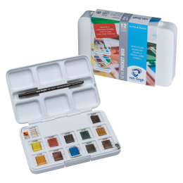 Pocket Box Peinture aquarelle ensemble de 12 dans le groupe Matériels d'artistes / Couleurs de l'artiste / Peinture aquarelle chez Pen Store (104062)