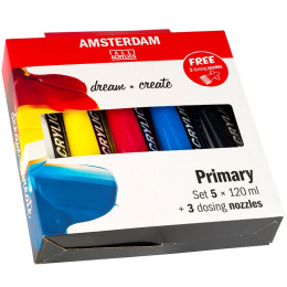 Peinture acrylique Primary Set + embouts dans le groupe Matériels d'artistes / Couleurs de l'artiste / Peinture acrylique chez Pen Store (104069)