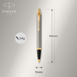 IM Brushed/Gold Stylo à bille dans le groupe Stylos / Stylo haute de gamme / Stylo à bille chez Pen Store (104675)