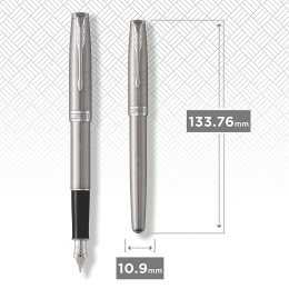 Sonnet Steel/Chrome Stylo-plume Fine dans le groupe Stylos / Stylo haute de gamme / Stylo à plume chez Pen Store (104817)