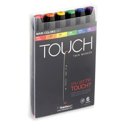 Twin Marker ensemble de 6 Main dans le groupe Stylos / Crayons d'artistes / Feutres d'illustrations chez Pen Store (105534)