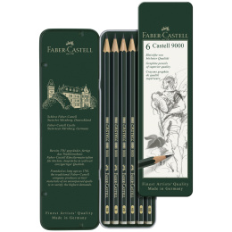 Crayons graphite Castell 9000 Lot de 6 dans le groupe Stylos / Écrire / Crayons à papier chez Pen Store (109013)