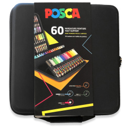 Marqueur Posca lot de 60 étui Rubbercase dans le groupe Stylos / Crayons d'artistes / Feutres d'illustrations chez Pen Store (110397)