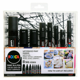 Posca Marker Black lot de 8 dans le groupe Stylos / Crayons d'artistes / Feutres d'illustrations chez Pen Store (110418)