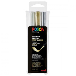 Posca Brush PCF-350 Metallic lot de 3 dans le groupe Stylos / Crayons d'artistes / Feutres pinceaux chez Pen Store (110426)