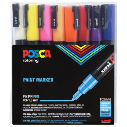 Posca PC-3M Standard Colours lot de 16 dans le groupe Stylos / Crayons d'artistes / Feutres d'illustrations chez Pen Store (110435)