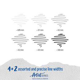 Pigment Liner lot de 6 dans le groupe Stylos / Écrire / Feutres Fineliners chez Pen Store (110850)