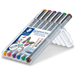 Pigment Liner Color 0,3 mm lot de 6 dans le groupe Stylos / Écrire / Feutres Fineliners chez Pen Store (111208)