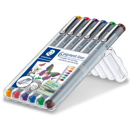 Pigment Liner Color 0,5 mm lot de 6 dans le groupe Stylos / Écrire / Feutres Fineliners chez Pen Store (111221)