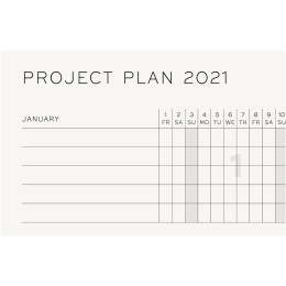Kalender 2021 12M Daily Planner A5 Black dans le groupe Papiers & Blocs / Calendriers et agendas / Calendriers 12 mois chez Pen Store (112293)