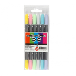 Feutres de coloriage Two-Tip lot de 6 Pastel dans le groupe Stylos / Crayons d'artistes / Feutres chez Pen Store (112503)