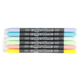 Feutres de coloriage Two-Tip lot de 6 Pastel dans le groupe Stylos / Crayons d'artistes / Feutres chez Pen Store (112503)