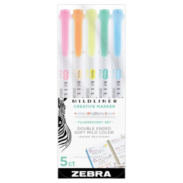 Mildliner lot de 5 Fluorescent dans le groupe Stylos / Crayons d'artistes / Feutres d'illustrations chez Pen Store (112551)