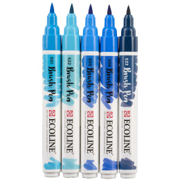 Brush Pen Blue lot de 5 dans le groupe Stylos / Crayons d'artistes / Feutres pinceaux chez Pen Store (112558)