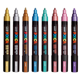 Posca PC-5M Metallic Colours lot de 8 dans le groupe Stylos / Crayons d'artistes / Feutres d'illustrations chez Pen Store (112630)