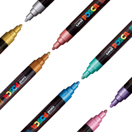 Posca PC-5M Metallic Colours lot de 8 dans le groupe Stylos / Crayons d'artistes / Feutres d'illustrations chez Pen Store (112630)