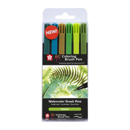 Koi Coloring Brush Pen 6-set Botanical dans le groupe Stylos / Écrire / Feutres Fineliners chez Pen Store (125585)