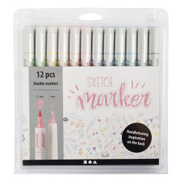 Sketch Marker Pastel 12-set dans le groupe Loisirs créatifs / Calligraphie / Sets de Lettering chez Pen Store (126476)