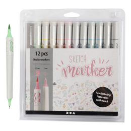 Sketch Marker Pastel 12-set dans le groupe Loisirs créatifs / Calligraphie / Sets de Lettering chez Pen Store (126476)