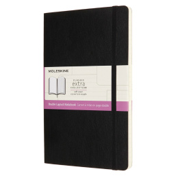 Classic Soft Cover Double Layout XL Black dans le groupe Papiers & Blocs / Écrire et consigner / Carnets chez Pen Store (126741)