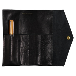 Fiffi Leather Pen Roll Black 4 poches dans le groupe Stylos / Accessoires Crayons / Trousses chez Pen Store (126794)