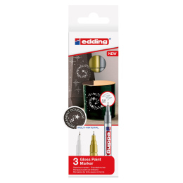 Gloss Paint Marker Extra-Fine 3-set Metallic dans le groupe Stylos / Bureau / Marquers chez Pen Store (127401)