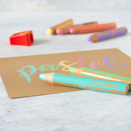 Woody 3-in-1 Crayons de Couleur Pastel Lot de 6 + taille-crayon (+3 ans) dans le groupe Kids / Crayons pours les enfants / Crayons de couleurs pour les enfants chez Pen Store (127789)