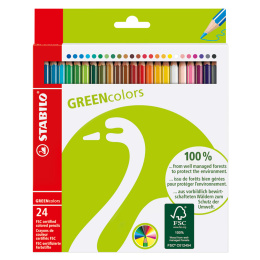GreenColors Crayons de couleur Lot de 24 dans le groupe Stylos / Crayons d'artistes / Crayons de couleurs chez Pen Store (127804)