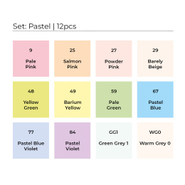 Marker Pastel Tones lot de 12 dans le groupe Stylos / Crayons d'artistes / Feutres chez Pen Store (127823)