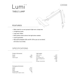 Lumi Task Lamp dans le groupe Loisirs créatifs / Accessoires Hobby / L'illumination chez Pen Store (127938)