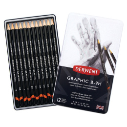 Graphic Crayon graphite Ensemble de 12 B-9H dans le groupe Matériels d'artistes / Craie et Graphite / Graphite et crayon à papier chez Pen Store (128166)
