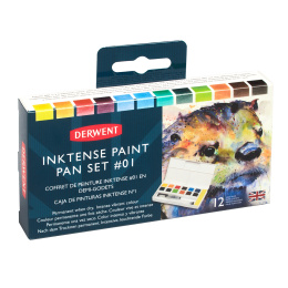 Inktense Paint Pan Set Studio 12 demi-godets dans le groupe Matériels d'artistes / Couleurs de l'artiste / Peinture aquarelle chez Pen Store (128192)