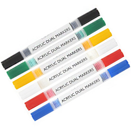 Marqueurs acryliques 6 couleurs dans le groupe Stylos / Crayons d'artistes / Feutres chez Pen Store (128521)