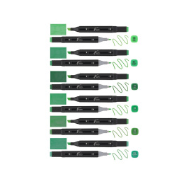 Dual-tip Markers 6 pièces Vert dans le groupe Stylos / Crayons d'artistes / Feutres chez Pen Store (128523)