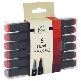 Dual-tip Markers 6 pièces Rouge dans le groupe Stylos / Crayons d'artistes / Feutres chez Pen Store (128524)