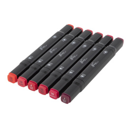Dual-tip Markers 6 pièces Rouge dans le groupe Stylos / Crayons d'artistes / Feutres chez Pen Store (128524)