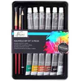 Ensemble d'art aquarelle 16 pièces dans le groupe Matériels d'artistes / Couleurs de l'artiste / Peinture aquarelle / Aquarelle en tube chez Pen Store (128534)