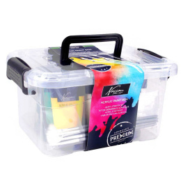 Peinture acrylique (75 ml) 9 pièces + 6 pinceaux dans le groupe Matériels d'artistes / Couleurs de l'artiste / Peinture acrylique chez Pen Store (128539)