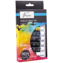 Peinture acrylique 12 ml 8 pièces  dans le groupe Matériels d'artistes / Couleurs de l'artiste / Peinture acrylique chez Pen Store (128543)