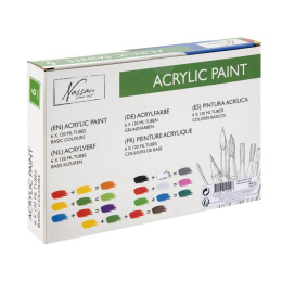 Peinture acrylique 120 ml 6 piéces Basic dans le groupe Matériels d'artistes / Couleurs de l'artiste / Peinture acrylique chez Pen Store (128548)