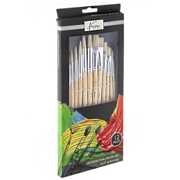 Ensemble de pinceaux 12 pièces Hog hair dans le groupe Matériels d'artistes / Pinceaux / Sets de pinceaux chez Pen Store (128556)