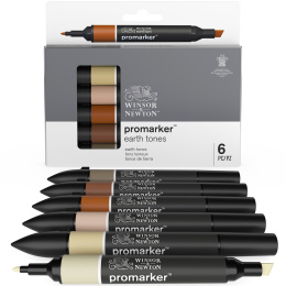Promarker Lot de 6 Earth tones dans le groupe Stylos / Crayons d'artistes / Feutres d'illustrations chez Pen Store (128779)