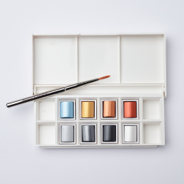 Cotman Peinture Aquarelle Metallic Set 8 ½ -demi-godets dans le groupe Matériels d'artistes / Couleurs de l'artiste / Peinture aquarelle chez Pen Store (129129)