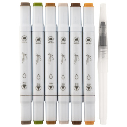 Marqueur Aquarel Dual 6-set Terre + pinceau à eau dans le groupe Stylos / Crayons d'artistes / Crayons aquarellables chez Pen Store (129351)
