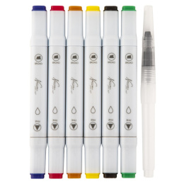 Marqueur Aquarel Dual 6-set Basic + pinceau à eau dans le groupe Stylos / Crayons d'artistes / Crayons aquarellables chez Pen Store (129352)